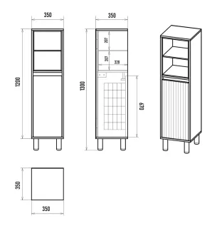 Шкаф - пенал Brevita Enfida 35 ENF-05035-020БК с бельевой корзиной универсальный бежевый